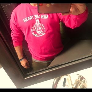 awesome! “men are trash” Pink, Large sweatshirt